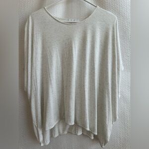 The White Company Women’s Cream Gray Silver Short Sleeve Top Size: Small